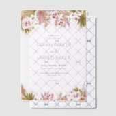 Boho Floral Border Wedding Pergament Einladungen (Versetzt (Einladung))