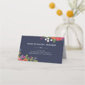 Boho Floral Bouquets Hair Stylist Beauftragungskar Terminkarte (Rückseite)