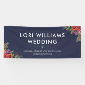 Boho Floral Bouquets - Navy Blue - Firmenname Banner (Horizontal)