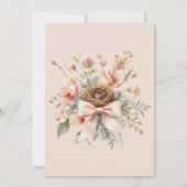 Boho Floral Bow Baby Shower Nesting Party Einladung (Rückseite)