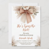 Boho Floral Bow Brautparty Einladung (Vorderseite)