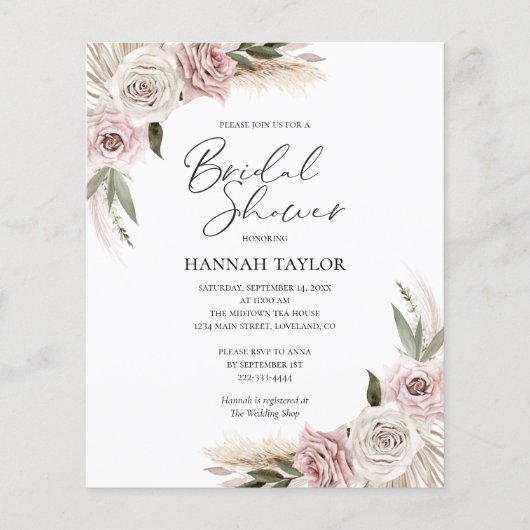 Boho Floral Brautparty (Vorderseite)