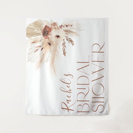 Boho Floral Brautparty Backdrop Tapestation Wandteppich (Vorderseite)