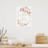 Boho Floral Brautparty Begrüßungszeichen Poster (Küche)