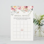 Boho Floral Brautparty Bridal Bingo (Stehend Vorderseite)