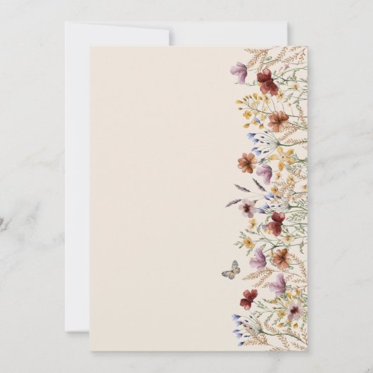 Boho Floral Brautparty Einladung (Rückseite)