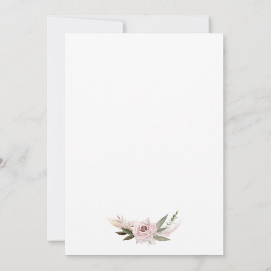 Boho Floral Brautparty Einladung (Rückseite)