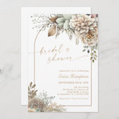 Boho Floral Brautparty Einladung (Vorne/Hinten)