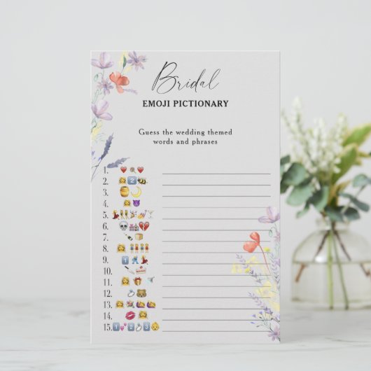Boho floral Brautparty emoji pickgame (Stehend Vorderseite)