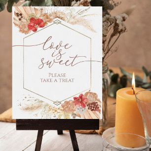 Boho Floral Brautparty Liebe ist süßes Zeichen Poster