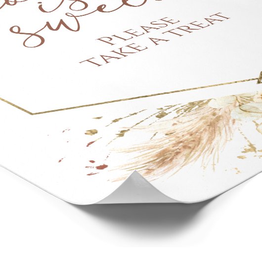 Boho Floral Brautparty Liebe ist süßes Zeichen Poster (Ecke)