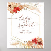 Boho Floral Brautparty Liebe ist süßes Zeichen Poster (Vorne)