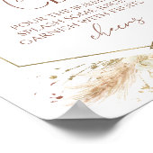 Boho Floral Brautparty Mimosa Bar Sign Poster (Ecke)