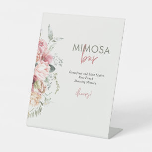 Boho Floral Brautparty Mimosa Bar Sockelschild