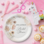 Boho Floral Brautparty Paper Plate Pappteller (Party)