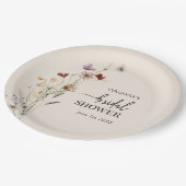 Boho Floral Brautparty Paper Plate Pappteller (Schrägansicht)
