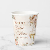 Boho Floral Brautparty Pappbecher (Vorderseite)
