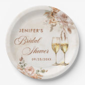 Boho Floral Brautparty Pappteller (Vorderseite)