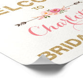 Boho Floral Brautparty Pink Gold Dreamcatcher Poster (Ecke)
