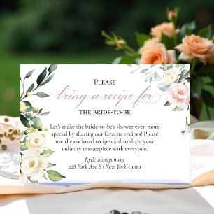 Boho Floral Brautparty Rezept Card Einladung