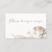 Boho Floral Brautparty Rezept Card Visitenkarte (Rückseite)