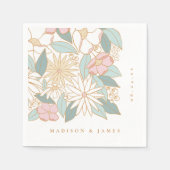 Boho Floral Brautparty Serviette (Vorderseite)