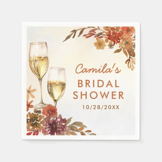 Boho Floral Brautparty Serviette (Vorderseite)