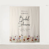 Boho Floral Brautparty Wandteppich (Vorderseite)