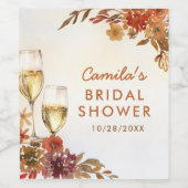 Boho Floral Brautparty Weinetikett (Einzelnes Label)