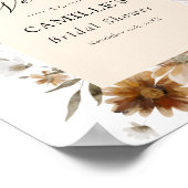 Boho Floral Brautparty Welcome Poster (Ecke)