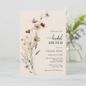 Boho Floral Bridal Brunch Einladung (Stehend Vorderseite)