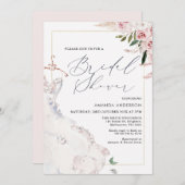 Boho Floral Bridal Dress Bridal Dusche Einladung (Vorne/Hinten)