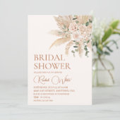 Boho Floral Bridal Dusche Einladung (Stehend Vorderseite)