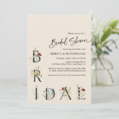 Boho Floral Bridal Dusche Einladung (Stehend Vorderseite)