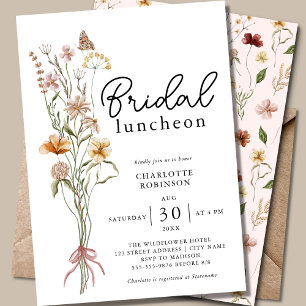 Boho Floral Bridal Luncheon Einladung