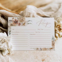 Boho Floral Bridal Rezept Card Postkarte
