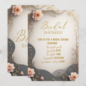  Boho Floral Bridal Shower Invitation Einladung (Vorne/Hinten)