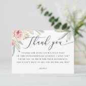 Boho Floral Bridal Shower | Watercolor Botanical Dankeskarte (Stehend Vorderseite)