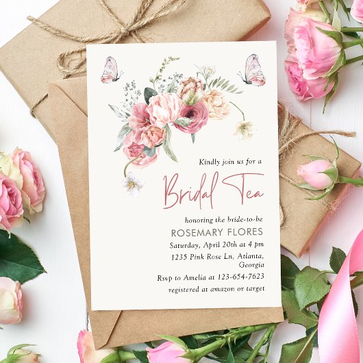 Boho Floral Bridal Tea Brodal Dusche Einladung