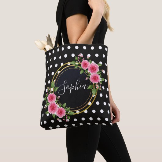 Boho floral Bridesmaid Personalisiert Black Tasche (Von Nahem)