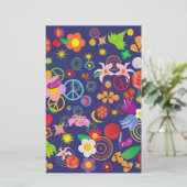 Boho floral briefpapier (Stehend Vorderseite)