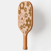 Boho Floral Brown & Beige Botanischer Frühling Som Pickleball Schläger (Links)