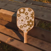Boho Floral Brown & Beige Botanischer Frühling Som Pickleball Schläger