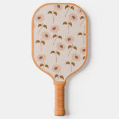 Boho Floral Brown & Beige Botanischer Frühling Som Pickleball Schläger (Vorderseite)