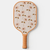 Boho Floral Brown & Beige Botanischer Frühling Som Pickleball Schläger (Rückseite)