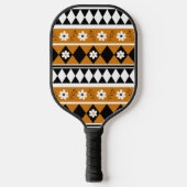 Boho Floral Brown & Black Botanic Spring Summer Pickleball Schläger (Vorderseite)