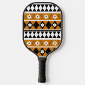 Boho Floral Brown & Black Botanic Spring Summer Pickleball Schläger (Rückseite)