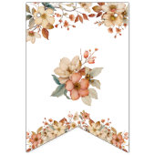 Boho Floral Brown Letters on White Baby Shower Wimpelkette (Dritte Fahne)