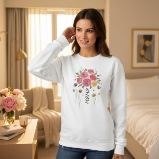 Boho Floral Bulgarische Mutter Muttertagsgeschenk Sweatshirt