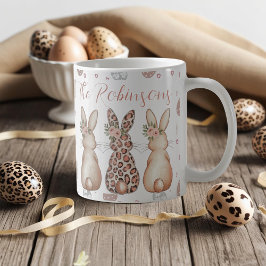 Boho Floral Bunnies Personalisiert Ostern Kaffeetasse